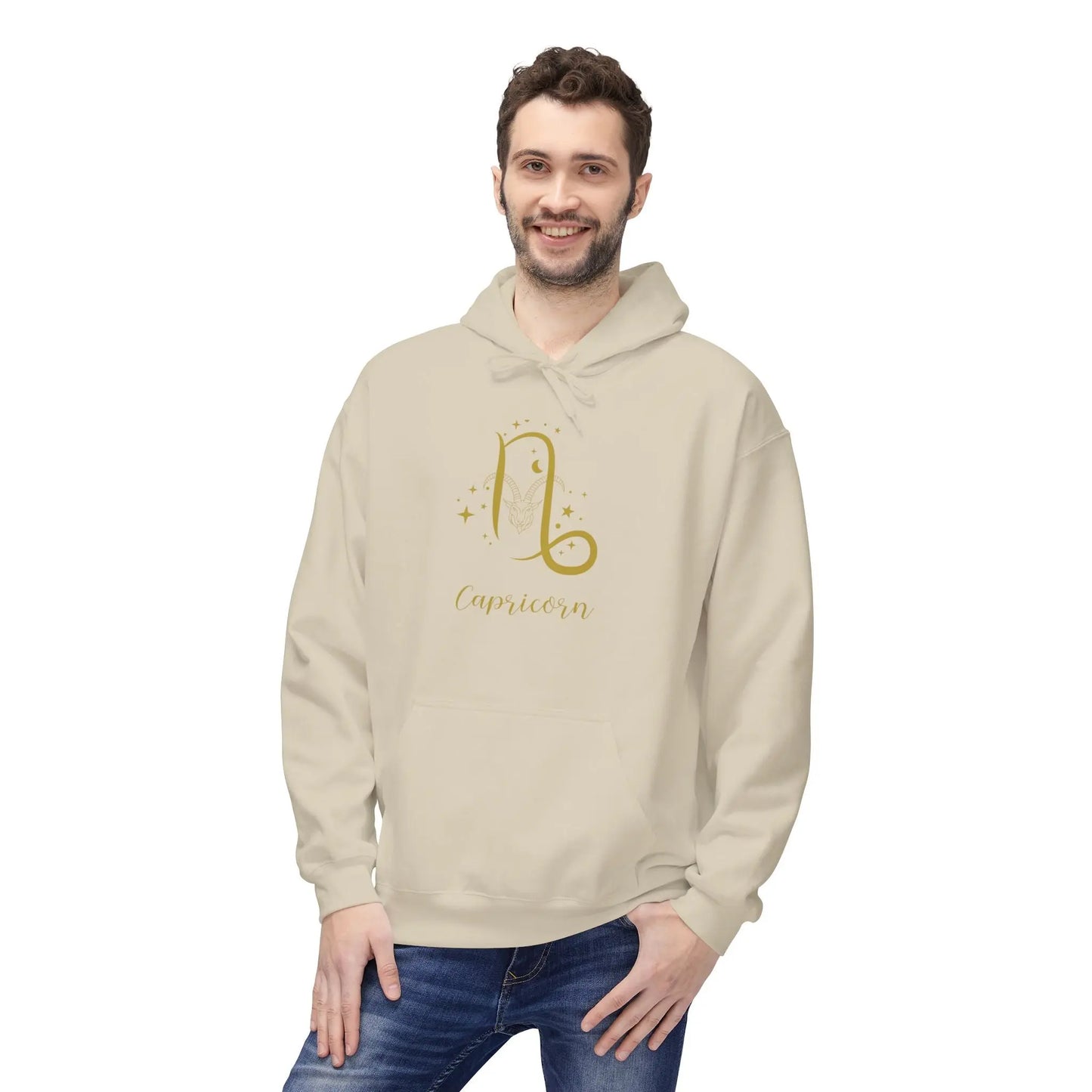 “The Goat Mentality” — Gold Minimal Astrology Hoodie Printify