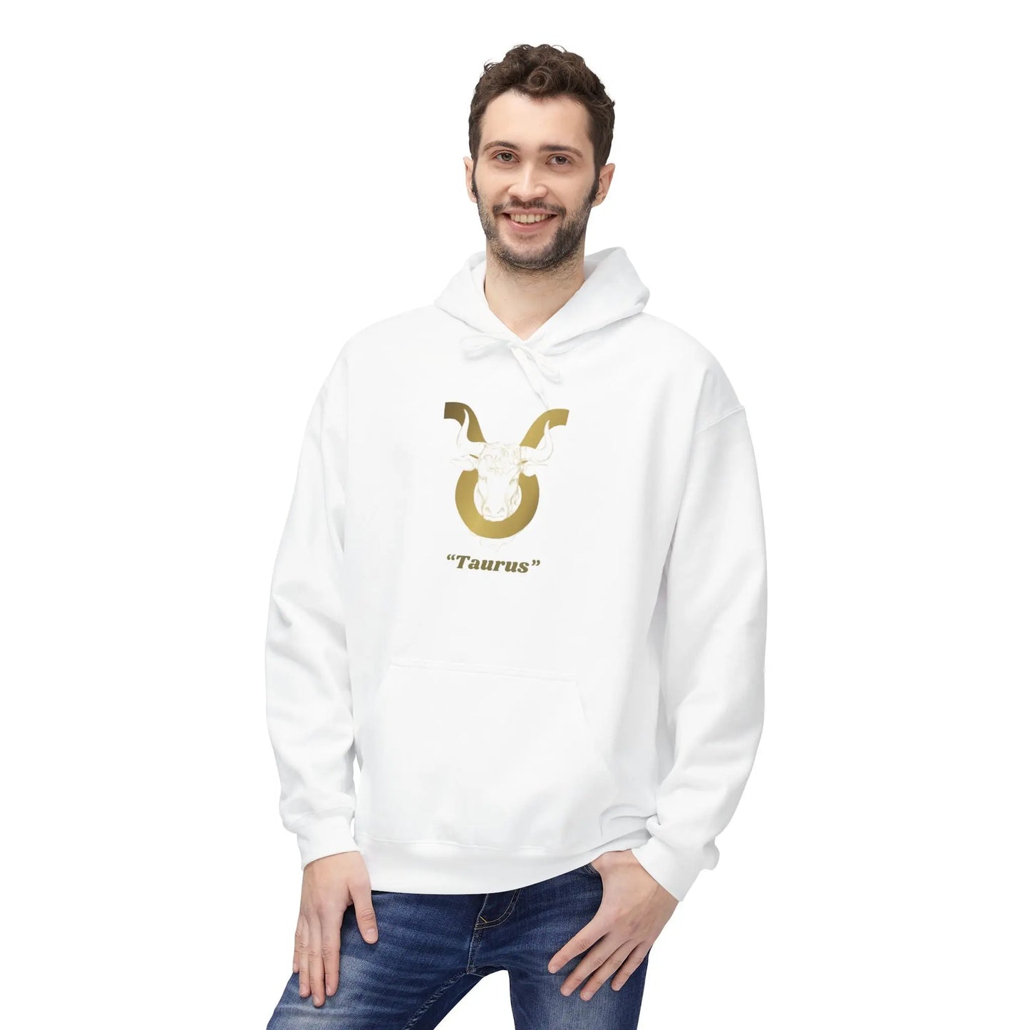 Taurus Season: Unbothered & Rooted— Gold Bull Astrology Pullover Printify