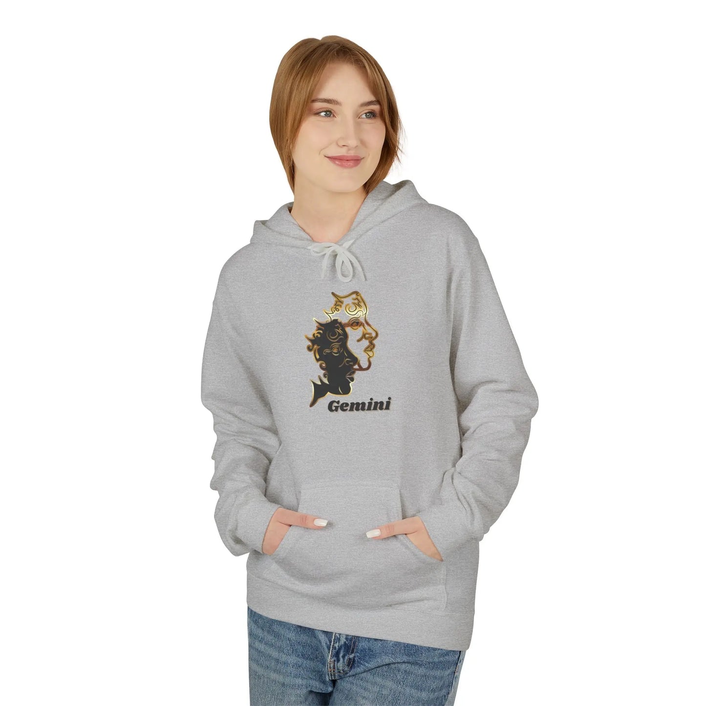 Gemini — Two Sides, One Icon — Twin Faces Astrology Graphic Sweatshirt Printify