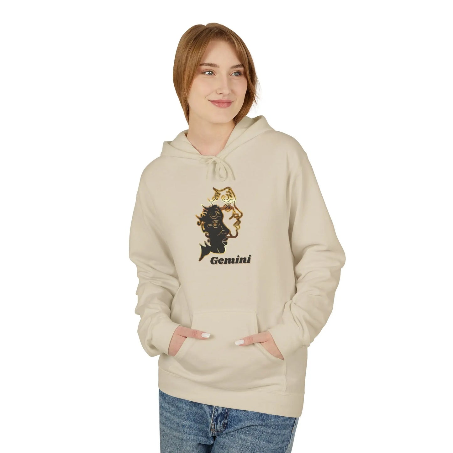 Gemini — Two Sides, One Icon — Twin Faces Astrology Graphic Sweatshirt Printify