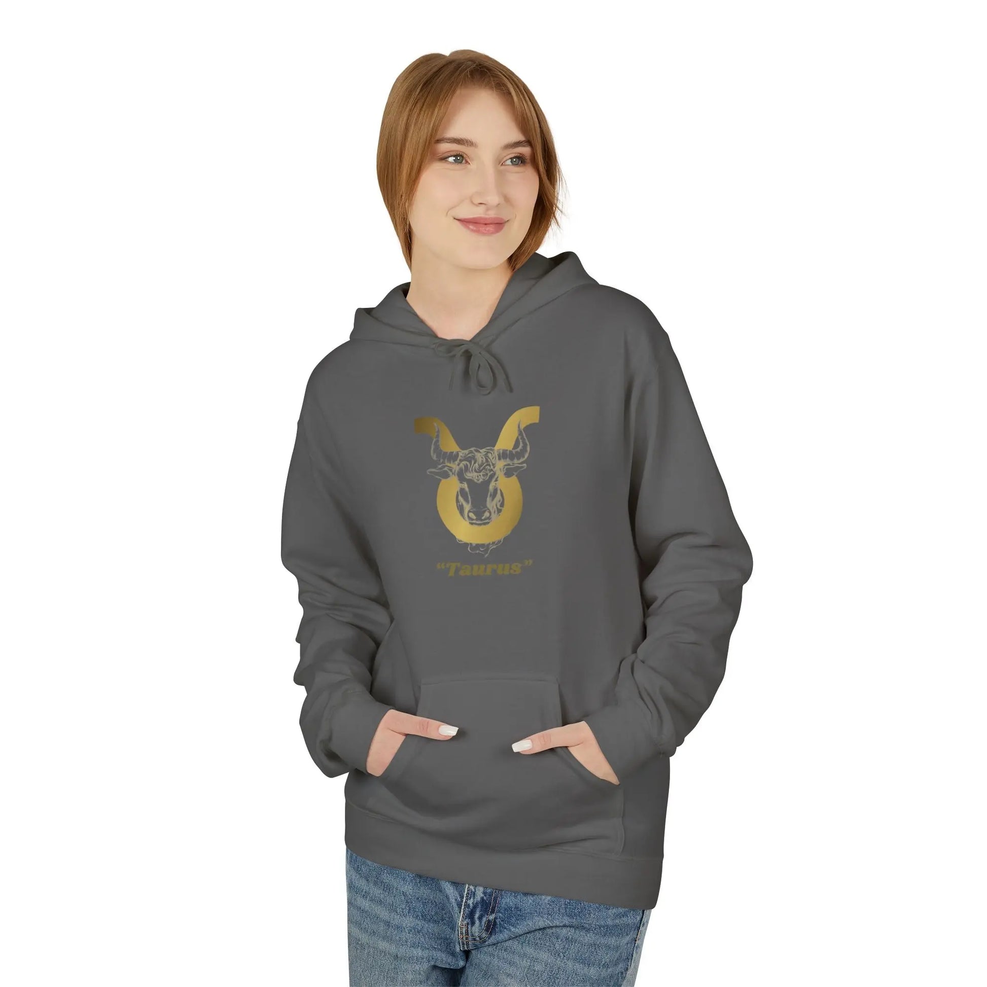 Taurus Season: Unbothered & Rooted— Gold Bull Astrology Pullover Printify