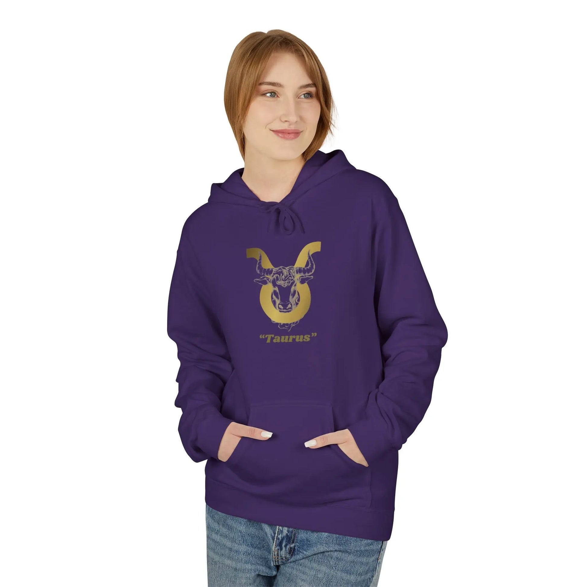 Taurus Season: Unbothered & Rooted— Gold Bull Astrology Pullover Printify