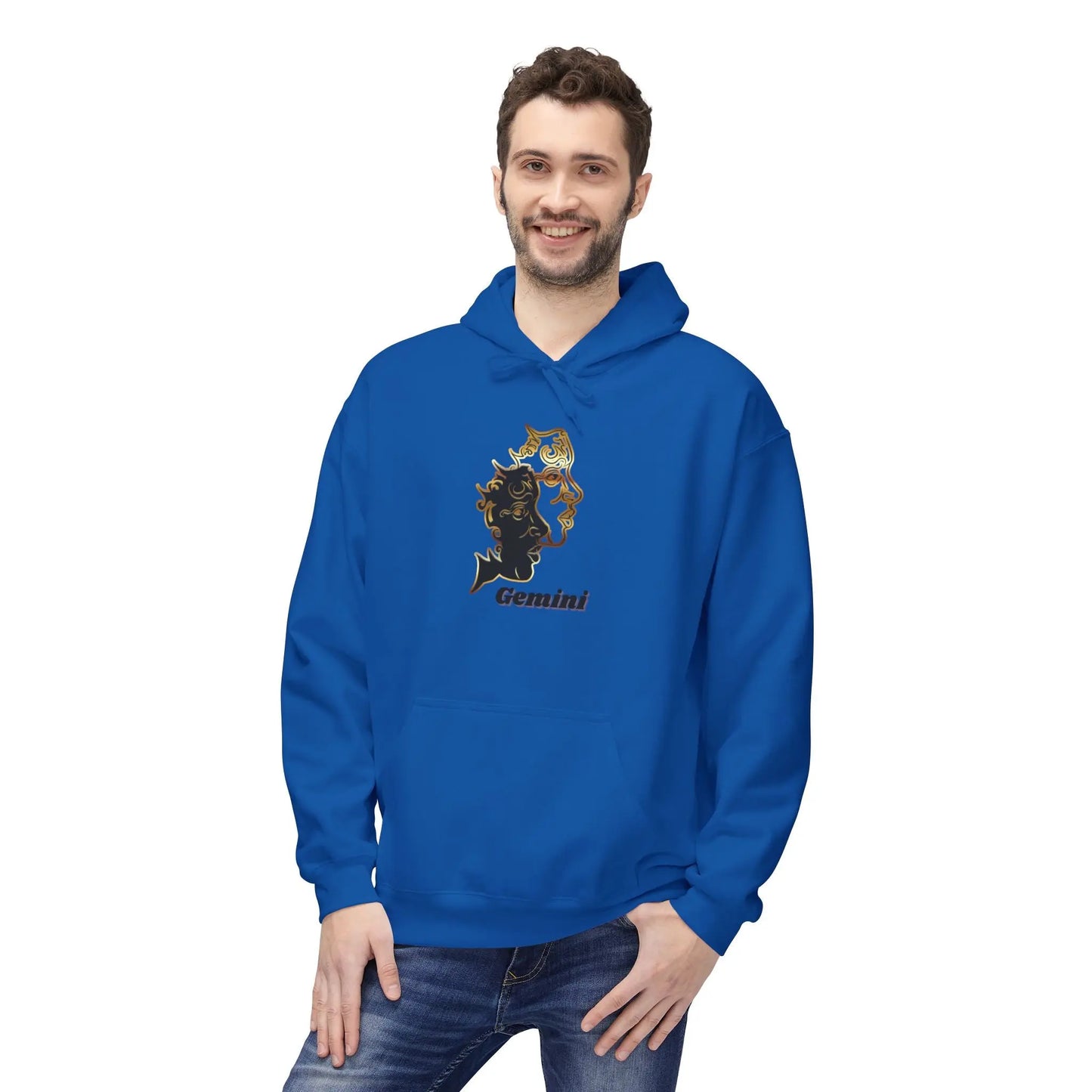 Gemini — Two Sides, One Icon — Twin Faces Astrology Graphic Sweatshirt Printify