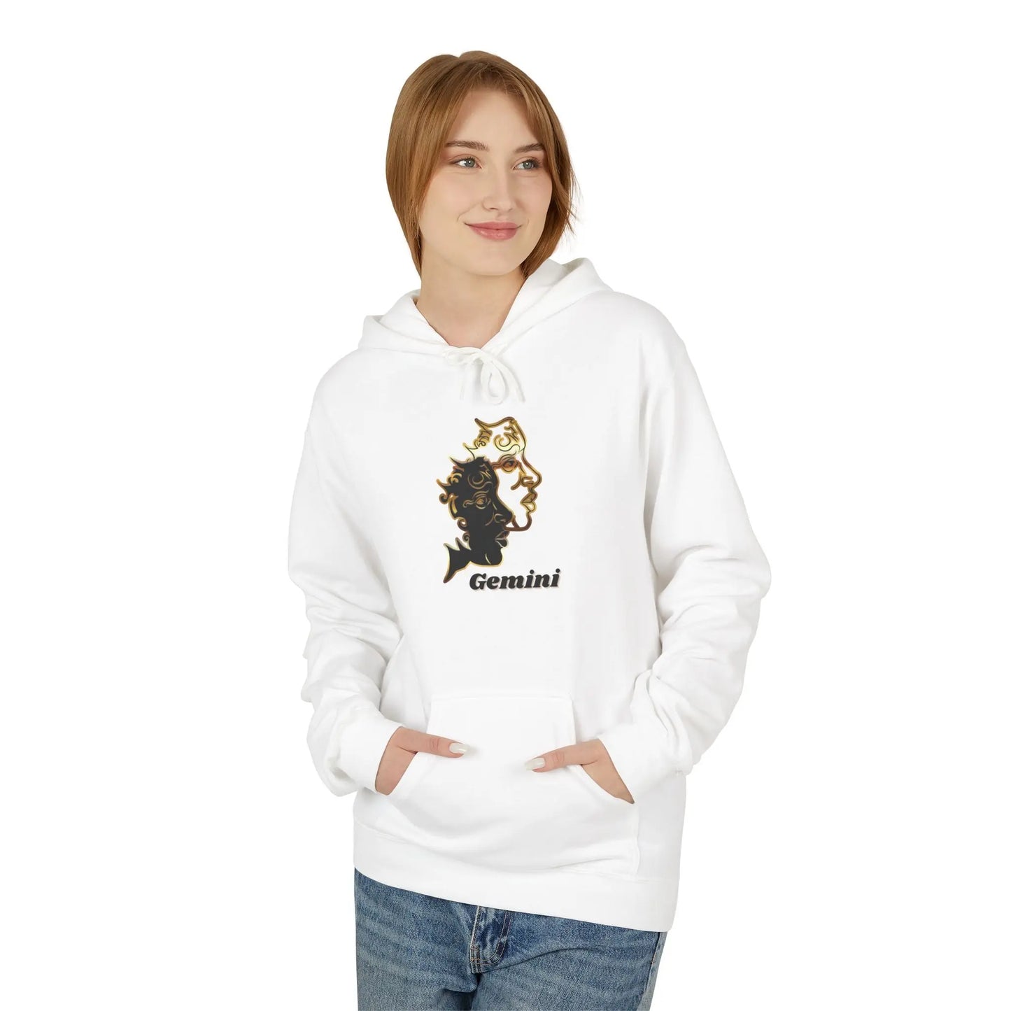 Gemini — Two Sides, One Icon — Twin Faces Astrology Graphic Sweatshirt Printify