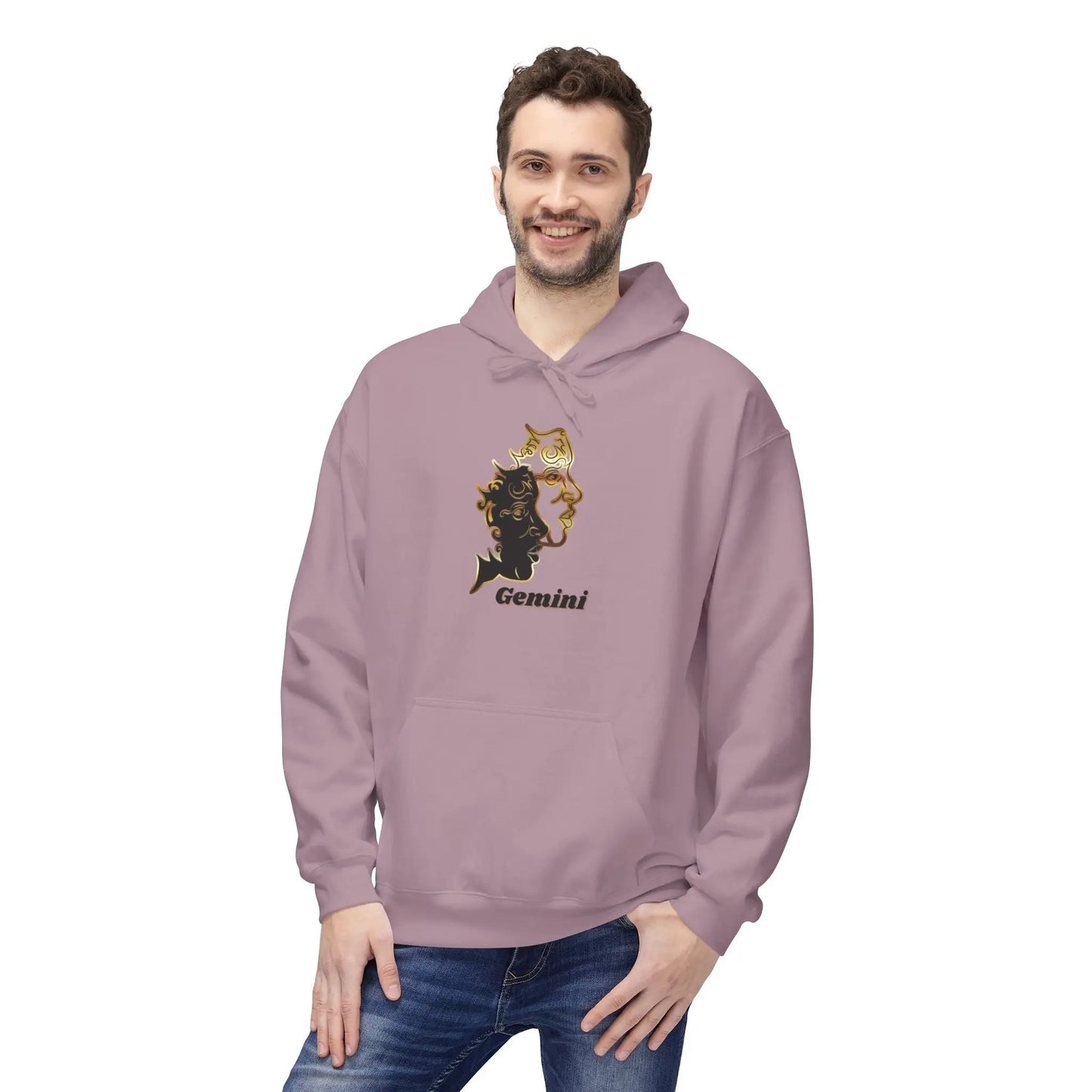 Gemini — Two Sides, One Icon — Twin Faces Astrology Graphic Sweatshirt Printify