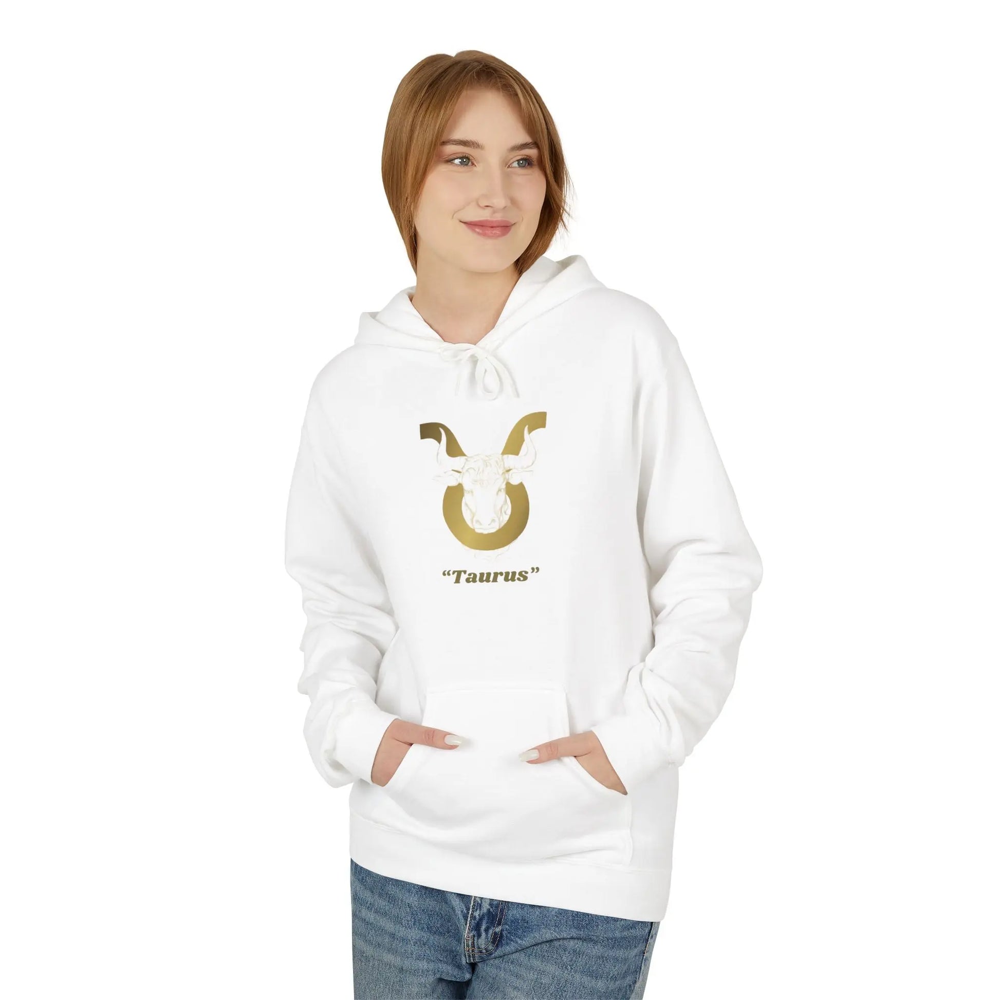 Taurus Season: Unbothered & Rooted— Gold Bull Astrology Pullover Printify