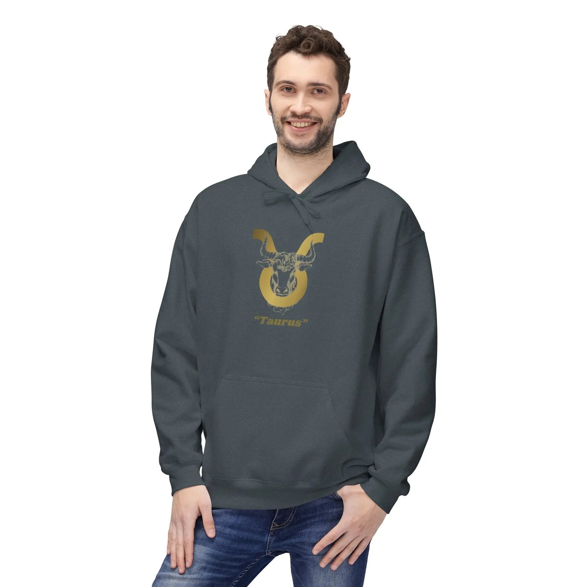 Taurus Season: Unbothered & Rooted— Gold Bull Astrology Pullover Printify