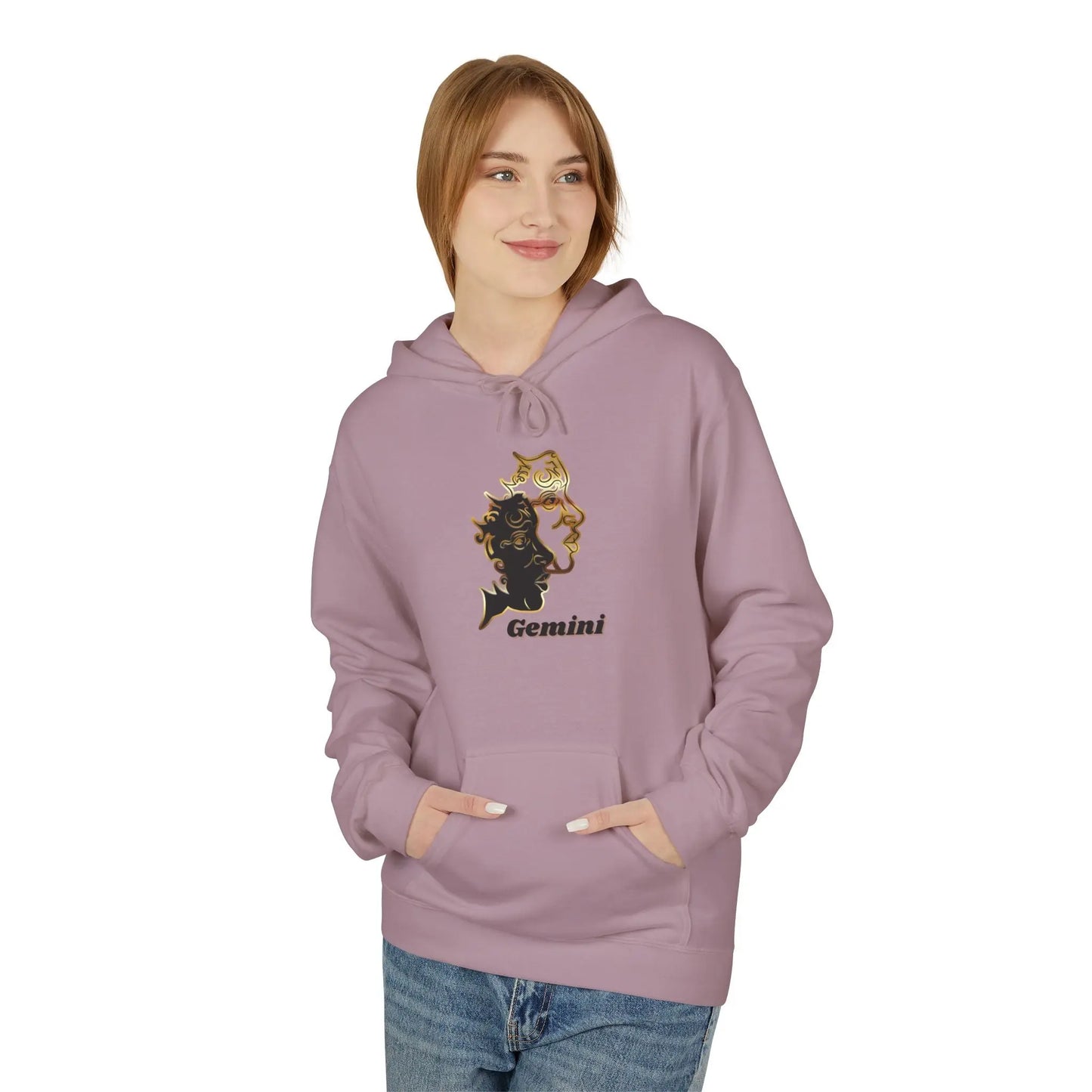 Gemini — Two Sides, One Icon — Twin Faces Astrology Graphic Sweatshirt Printify