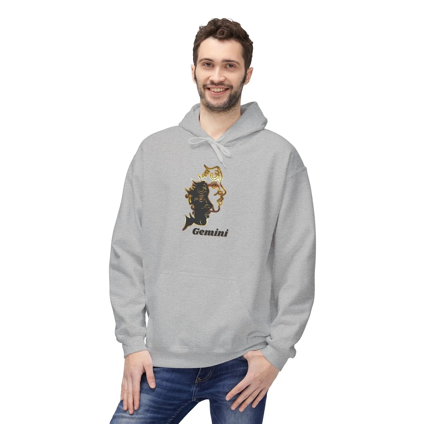 Gemini — Two Sides, One Icon — Twin Faces Astrology Graphic Sweatshirt Printify