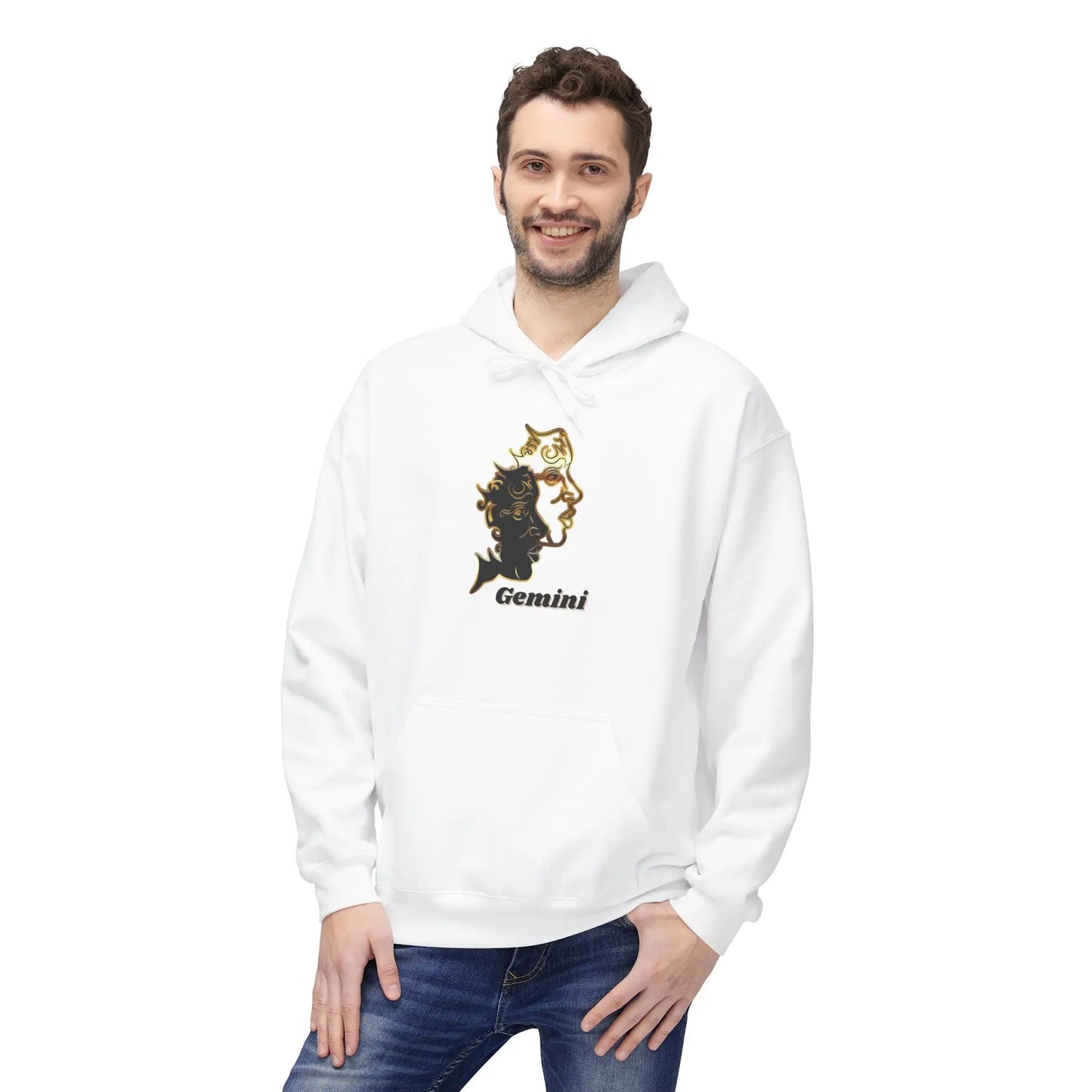 Gemini — Two Sides, One Icon — Twin Faces Astrology Graphic Sweatshirt Printify