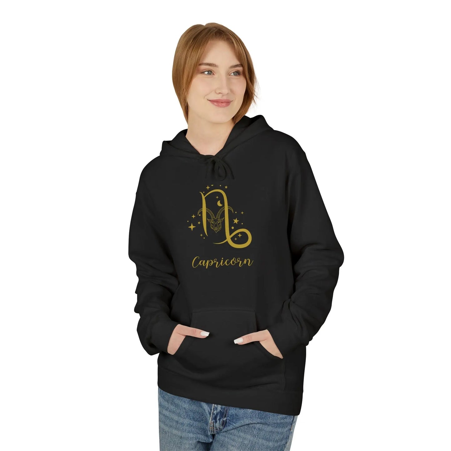 “The Goat Mentality” — Gold Minimal Astrology Hoodie Printify