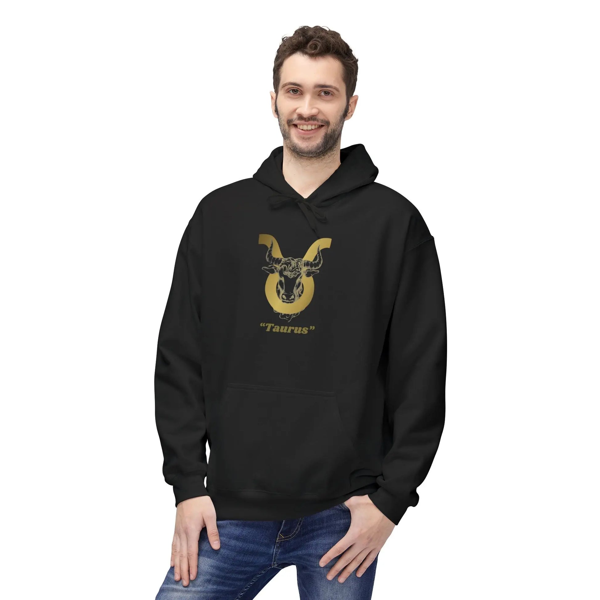 Taurus Season: Unbothered & Rooted— Gold Bull Astrology Pullover Printify